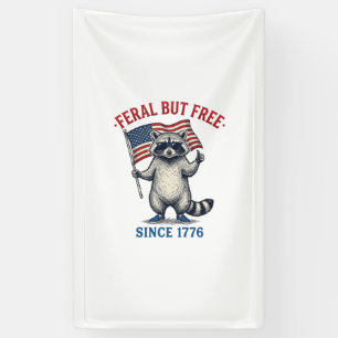 Wild aber freies patriotisches Waschbär-Vintage-Sh Banner