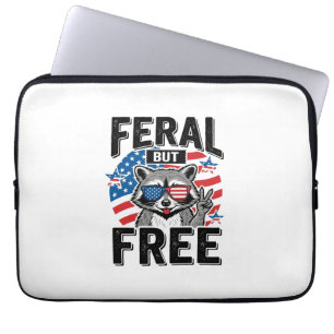 Wild aber freies patriotisches Waschbär-Vintage-Sh Laptopschutzhülle