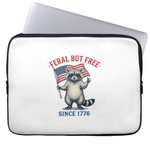 Wild aber freies patriotisches Waschbär-Vintage-Sh Laptopschutzhülle