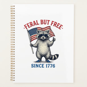 Wild aber freies patriotisches Waschbär-Vintage-Sh Planer