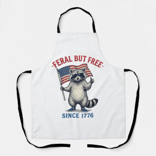 Wild aber freies patriotisches Waschbär-Vintage-Sh Schürze