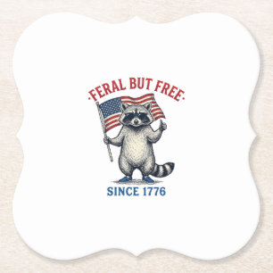 Wild aber freies patriotisches Waschbär-Vintage-Sh Untersetzer