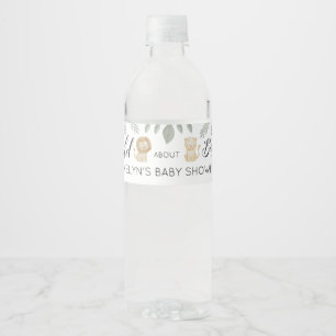 Wild About Baby Safari-Tiere Baby Shower Dschungel Wasserflaschenetikett