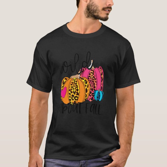Wild About Fall Leopard Pumpkin Fall Vibes Hello F T-Shirt (Vorderseite)