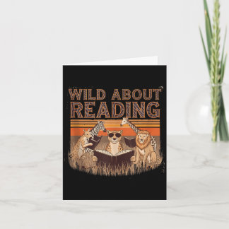 Wild about reading books reader lover librarian karte