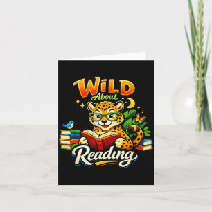 Wild About Reading Buch Gepard Tierprint Junge Karte