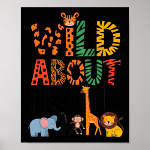Wild About Reading Lehrer liest Bücher zurück zur Poster
