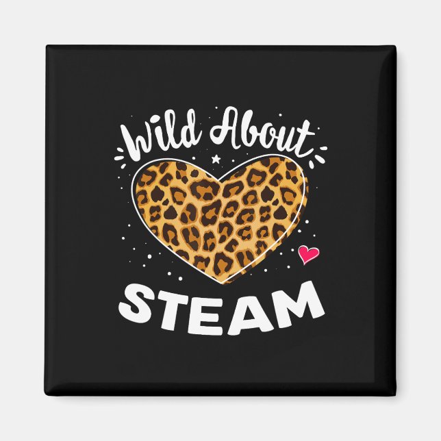 Wild About Steam Leopard Squad Stem Byck To School Magnet (Vorne)