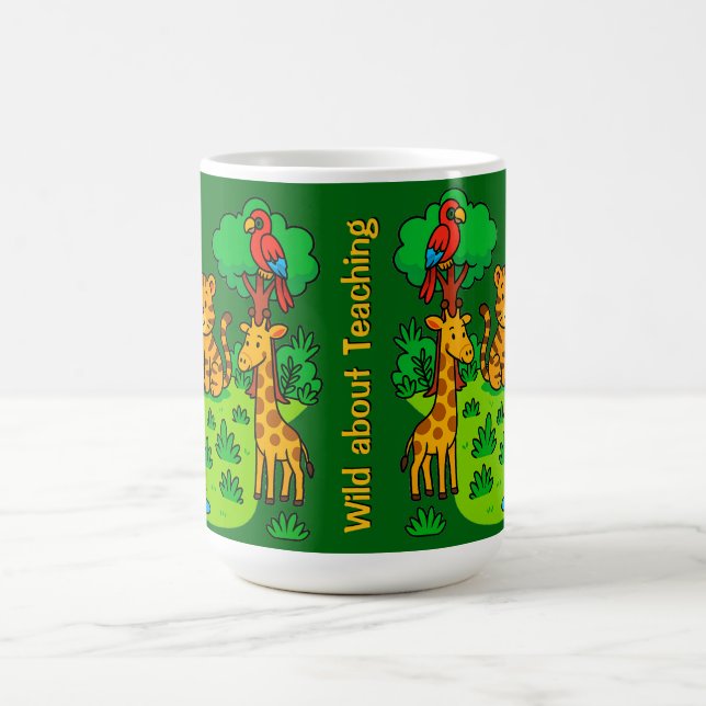 Wild About Teaching  Jungle Animal Mug for Teacher Kaffeetasse (Mittel)