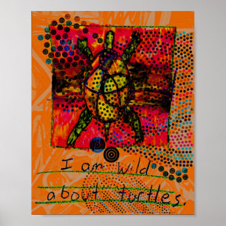 Wild About Turtles (orange) 8 x 10 download Poster
