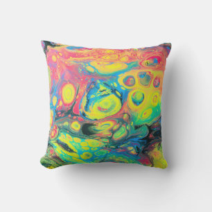 Wild Acrylic Fluid Art Abstract Kissen