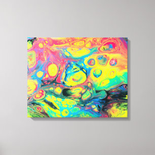 Wild Acrylic Fluid Art Abstract Leinwanddruck