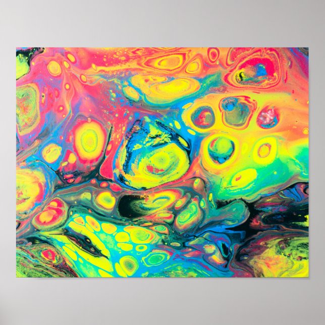Wild Acrylic Fluid Art Abstract Poster (Vorne)