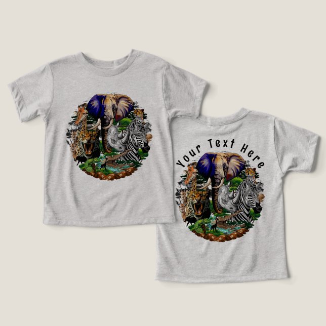 Wild afrikanische Savanna Tiere (Design Vorderseite & Rückseite)