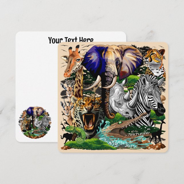 Wild afrikanische Savanna Tiere (Vorne/Hinten)