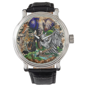 Wild afrikanische Savanna Tiere Armbanduhr