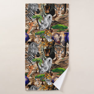 Wild afrikanische Savanna Tiere Badhandtuch Set