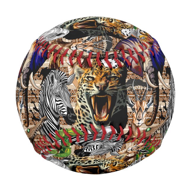 Wild afrikanische Savanna Tiere Baseball (Vorderseite)