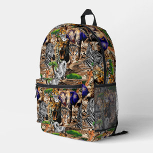 Wild afrikanische Savanna Tiere Bedruckter Rucksack
