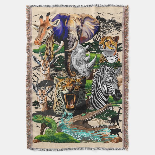 Wild afrikanische Savanna Tiere Decke (Vorderseite Vertikal)