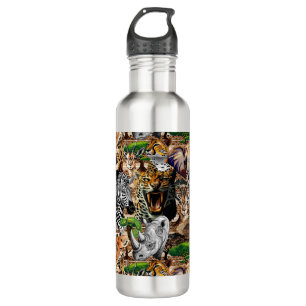 Wild afrikanische Savanna Tiere Edelstahlflasche