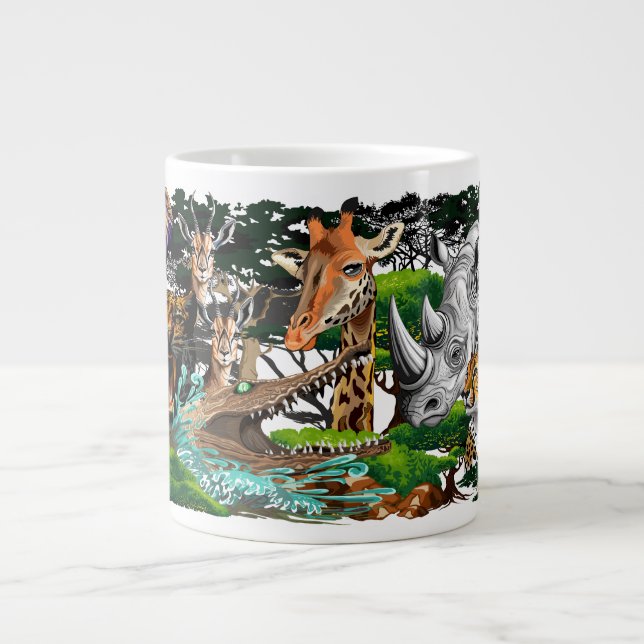 Wild afrikanische Savanna Tiere Jumbo-Tasse (Vorderseite)