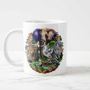 Wild afrikanische Savanna Tiere Jumbo-Tasse