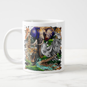 Wild afrikanische Savanna Tiere Jumbo-Tasse
