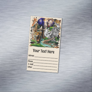 Wild afrikanische Savanna Tiere Magnetische Visitenkarte