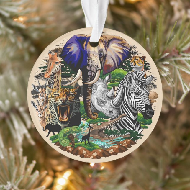 Wild afrikanische Savanna Tiere Ornament (Baum)