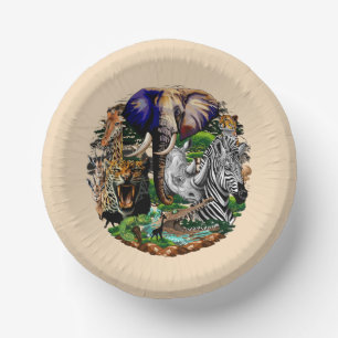 Wild afrikanische Savanna Tiere Pappteller