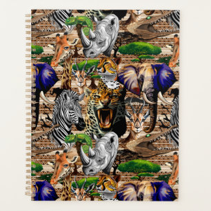 Wild afrikanische Savanna Tiere Planer