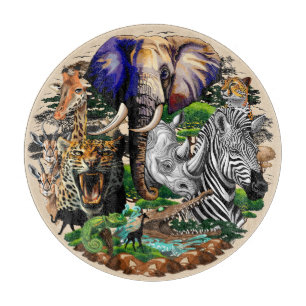 Wild afrikanische Savanna Tiere Schneidebrett