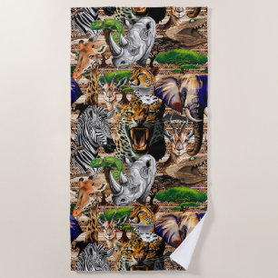 Wild afrikanische Savanna Tiere Strandtuch