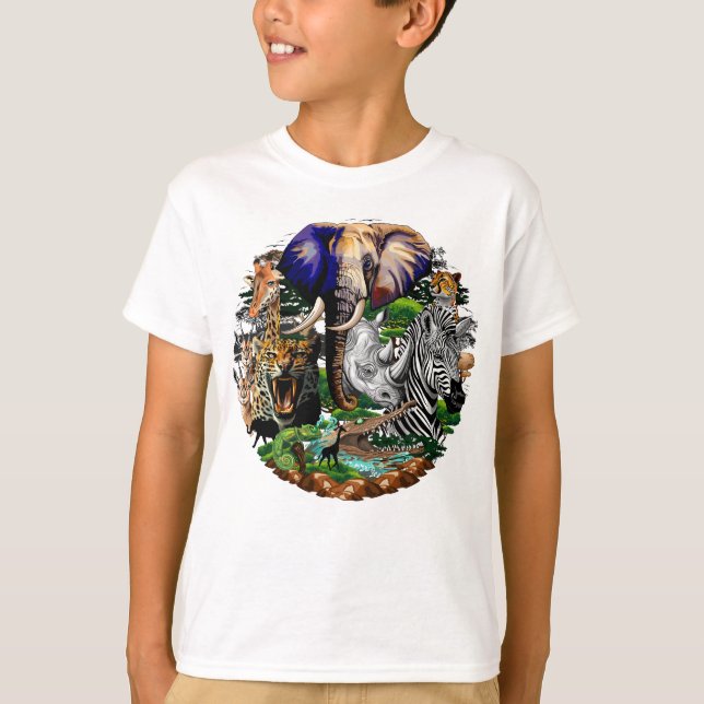 Wild afrikanische Savanna Tiere T-Shirt (Vorderseite)