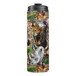 Wild afrikanische Savanna Tiere Thermosbecher