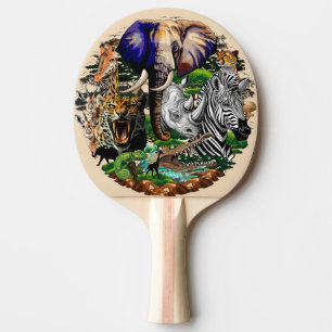 Wild afrikanische Savanna Tiere Tischtennis Schläger