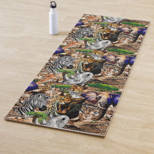 Wild afrikanische Savanna Tiere Yogamatte