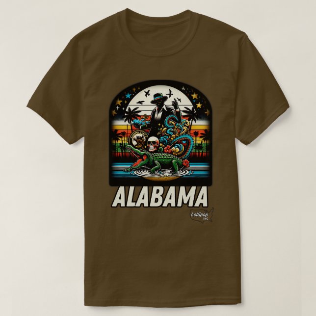 Wild Alabama Retro Wilderness Wonder American Vint T-Shirt (Design vorne)