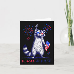 Wild & Amp; Freie Patriotische Racoon Ferry und Karte