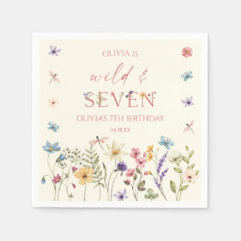 Wild and Seven Wildflower 7th Birthday Party Serviette