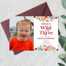 Wild and Three Wildflower Third 3rd Birthday Party