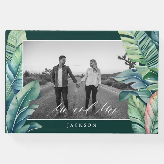 Wild and Tropical Blätter Exotic Foliage Mr. and M Gästebuch (Vorderseite)