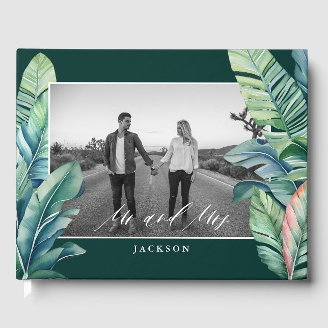 Wild and Tropical Blätter Exotic Foliage Mr. and M Gästebuch (Vorderseite)