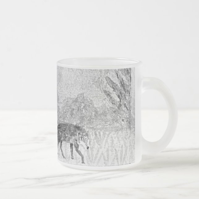 Wild Animal Art Wolf Monochrome Mattglastasse (Rechts)