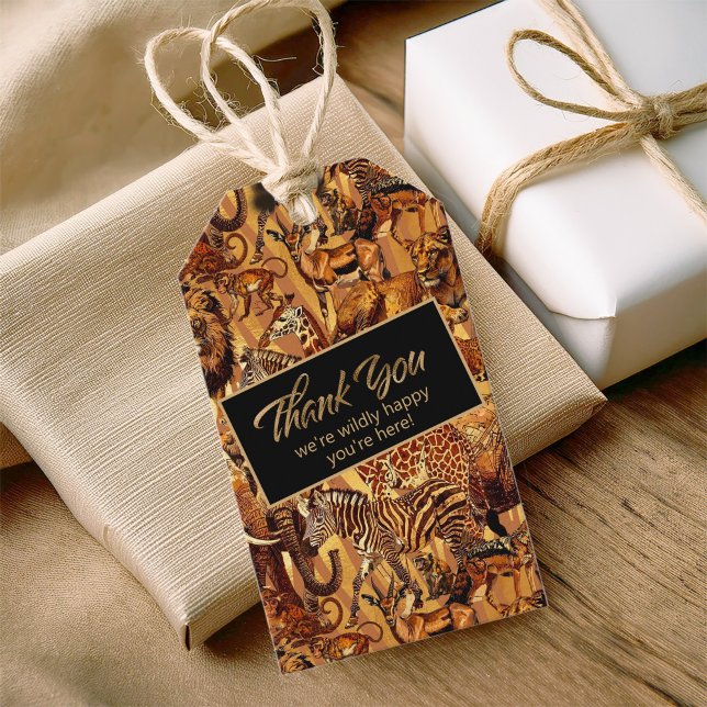 Wild Animal Collage Bachelorette Vielen Dank, ID11 Geschenkanhänger (Von Creator hochgeladen)