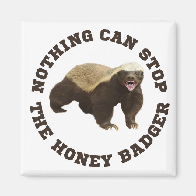 Wild Animal Honey Badger Funny Magnet (Vorne)
