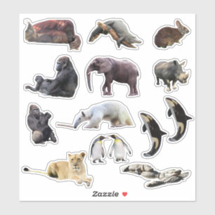 Wild Animal Kiss-Cut Vinyl Stickers Aufkleber