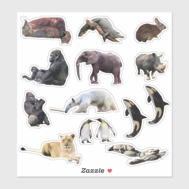 Wild Animal Kiss-Cut Vinyl Stickers Aufkleber (Blatt)