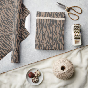 Wild Animal Print Brown Safari Thema Geschenkpapier